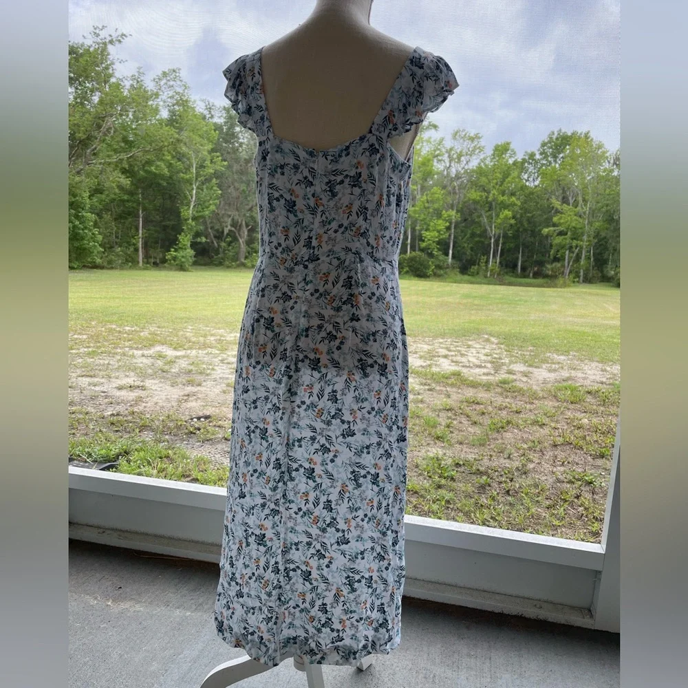 LOFT Floral Print Women's Midi Dress - Picture 7 of 8